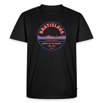 Bratislava Skyline Danube - T-shirt Premium bio Homme - noir - Devant - Nico (187cm)