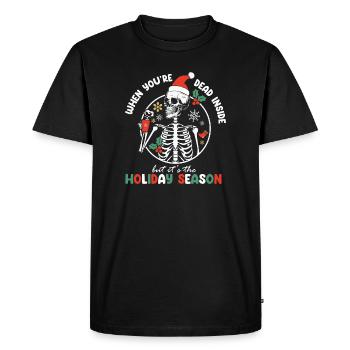 Squelette de Noël avec chapeau de vacances - T-shirt Premium bio Homme - noir - Devant - Nico (187cm)