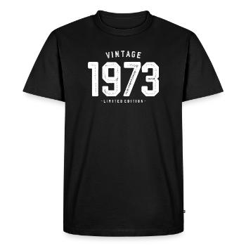 Millésime 1973 Edition Limitée - T-shirt Premium bio Homme - noir - Devant - Nico (187cm)