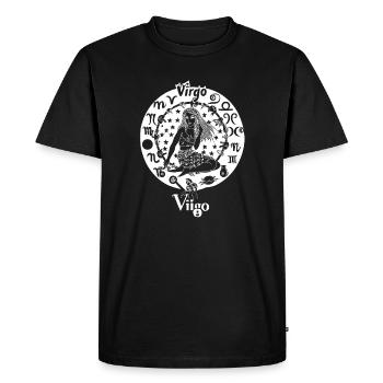 Signe du zodiaque Vierge 001 blanc - T-shirt Premium bio Homme - noir - Devant - Nico (187cm)