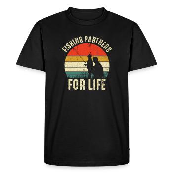 Partenaires de pêche pour la vie - T-shirt Premium bio Homme - noir - Devant - Nico (187cm)
