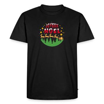 joyeux noël traineau et étoiles - T-shirt Premium bio Homme - noir - Devant - Nico (187cm)