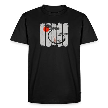 Shika - T-shirt Premium bio Homme - noir - Devant - Nico (187cm)
