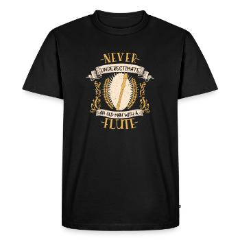 Flûte Musicien Instrument Cuivres Musique Cadeau - T-shirt Premium bio Homme - noir - Devant - Nico (187cm)