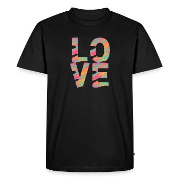 LOVE - T-shirt Premium bio Homme - noir - Devant - Nico (187cm)
