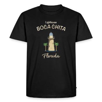 Floride, Phare de Boca Chita - T-shirt Premium bio Homme - noir - Devant - Nico (187cm)