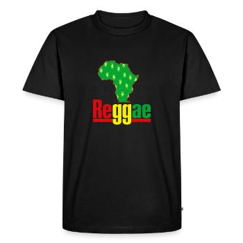 Africa Reggae Card with Hemp Leaves - Men's Premium Organic T-Shirt - black - Front - Nico (187cm)