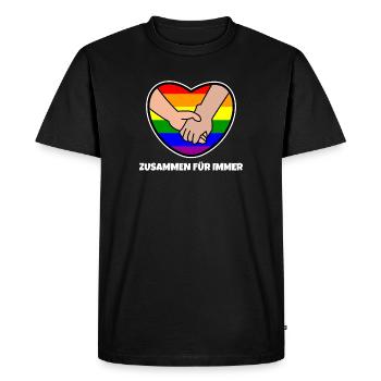 Sexualité Arc-en-ciel Lgbt Déclaration Coeur Amour - T-shirt Premium bio Homme - noir - Devant - Nico (187cm)