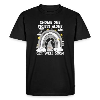 Gnome One combat seul le cancer du cerveau - T-shirt Premium bio Homme - noir - Devant - Nico (187cm)