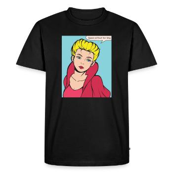 Queen Without King Pop Art - Men's Premium Organic T-Shirt - black - Front - Nico (187cm)