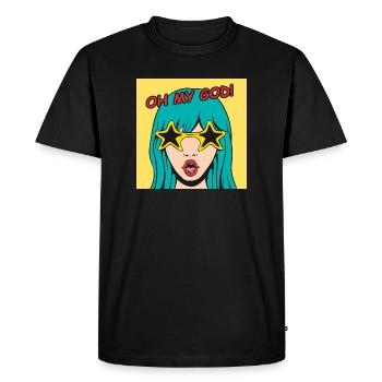 Pop Art Girl Oh My God Star Shades - Men's Premium Organic T-Shirt - black - Front - Nico (187cm)
