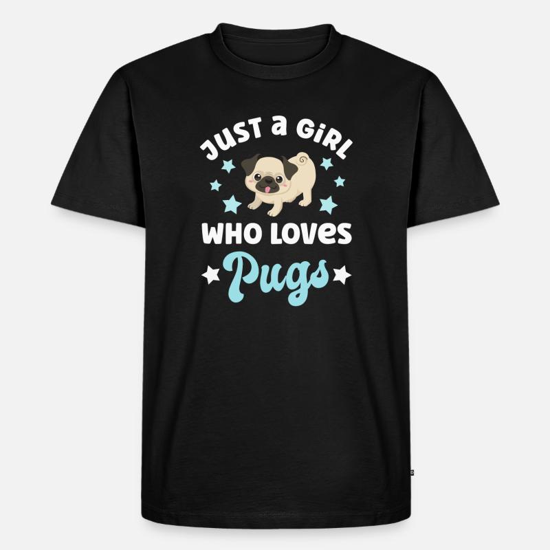 Hund Mops Möpse - Männer Premium Bio T-Shirt - Schwarz
