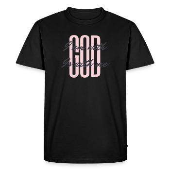 God is with me - Men's Premium Organic T-Shirt - black - Front - Nico (187cm)