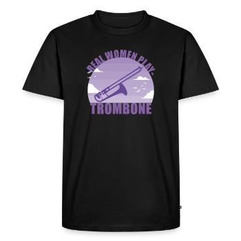 Trombone Instrument Musician Girl Gift - Men's Premium Organic T-Shirt - black - Front - Nico (187cm)