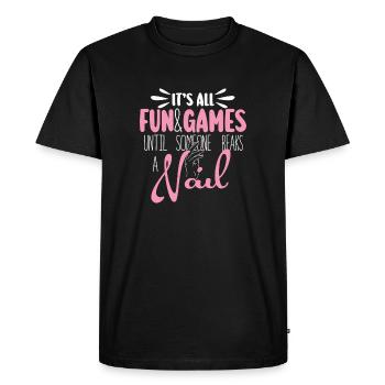 Tout juste du plaisir et des jeux pour les prothésistes ongulaires - T-shirt Premium bio Homme - noir - Devant - Nico (187cm)