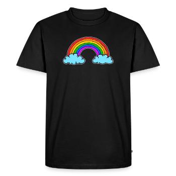 Sexualité LGBT arc-en-ciel de droite - T-shirt Premium bio Homme - noir - Devant - Nico (187cm)