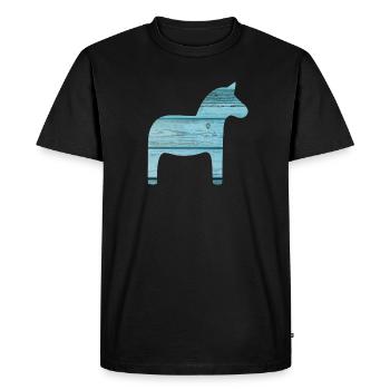Dala cheval en bois scandinave Noël Noël - T-shirt Premium bio Homme - noir - Devant - Nico (187cm)
