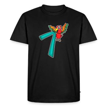 7 ans - 7 ans avec motif animal - T-shirt Premium bio Homme - noir - Devant - Nico (187cm)