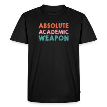 Students Absolute Academic Weapon - Men's Premium Organic T-Shirt - black - Front - Nico (187cm)