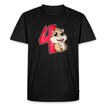 4 ans - 4ème anniversaire avec motif animal - T-shirt Premium bio Homme - noir - Devant - Nico (187cm)