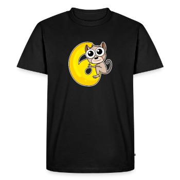 6 ans - 6 ans d’anniversaire avec motif animal - T-shirt Premium bio Homme - noir - Devant - Nico (187cm)