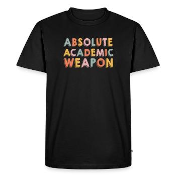 Students Absolute Academic Weapon - Men's Premium Organic T-Shirt - black - Front - Nico (187cm)