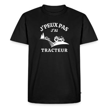 tracteur, agriculteur, fermier - T-shirt Premium bio Homme - noir - Devant - Nico (187cm)