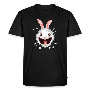 Tête de Lapin Blanc - T-shirt Premium bio Homme - noir - Devant - Nico (187cm)