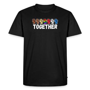 Equality Lgbt rainbow saying - Men's Premium Organic T-Shirt - black - Front - Nico (187cm)