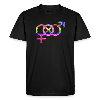 Mariage homosexuel arc-en-ciel lgbt amour - T-shirt Premium bio Homme - noir - Devant - Nico (187cm)