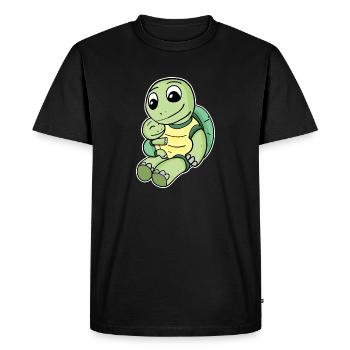 Famille - Tortue avec bébé tortue - T-shirt Premium bio Homme - noir - Devant - Nico (187cm)