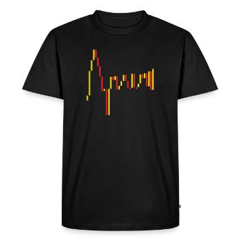 Bourse d’Espagne Rouge Jaune - T-shirt Premium bio Homme - noir - Devant - Nico (187cm)
