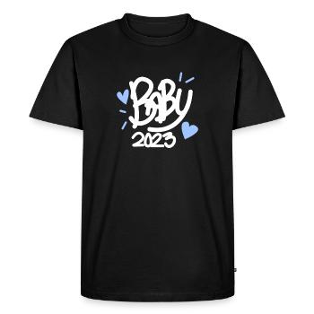 Bébé 2023 - Naissance Enceinte 2023 Grossesse - T-shirt Premium bio Homme - noir - Devant - Nico (187cm)