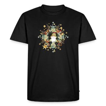 cute elf in the context of Christmas - Men's Premium Organic T-Shirt - black - Front - Nico (187cm)