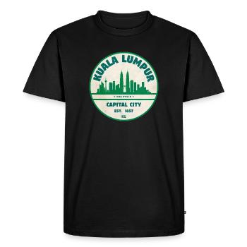 Kuala Lumpur Skyline Emblem - Men's Premium Organic T-Shirt - black - Front - Nico (187cm)
