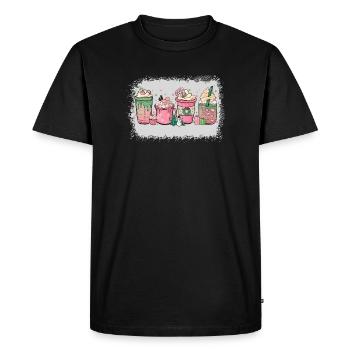 Cup Hot Chocolate Peppermint Mocha - Men's Premium Organic T-Shirt - black - Front - Nico (187cm)