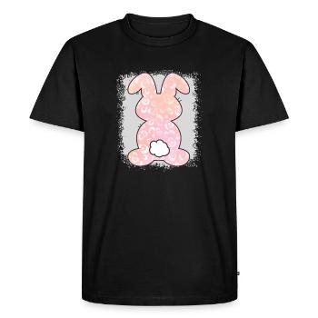 Leopard Print Bleached Easter - Men's Premium Organic T-Shirt - black - Front - Nico (187cm)