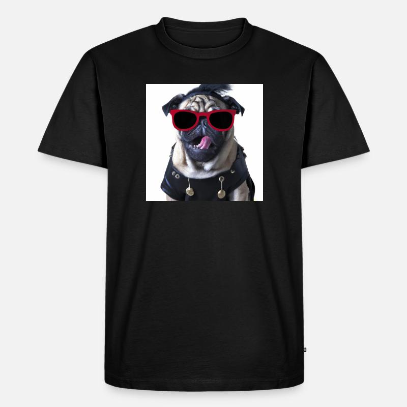 punk mops - Männer Premium Bio T-Shirt - Schwarz