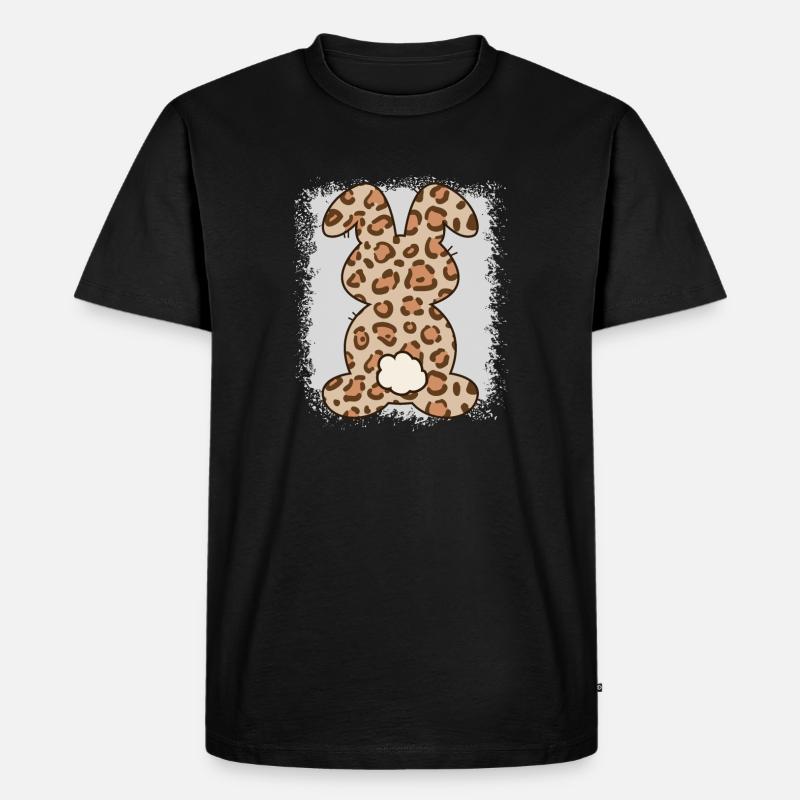 Leopard Print Bleached Easter - Men's Premium Organic T-Shirt - black