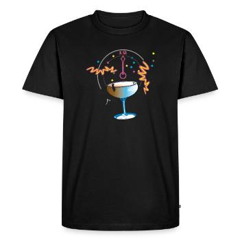 New Year's Toast Confetti - Men's Premium Organic T-Shirt - black - Front - Nico (187cm)