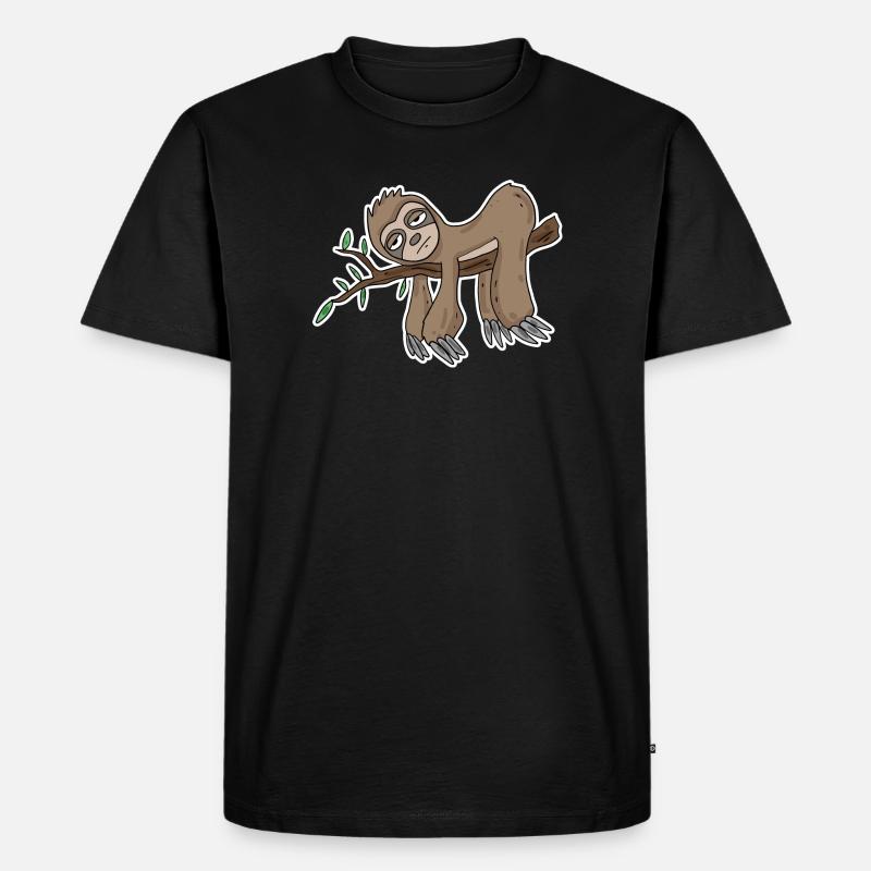 Faultier - Männer Premium Bio T-Shirt - Schwarz