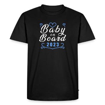 Baby 2023 - Birth Pregnant 2023 Pregnancy - Men's Premium Organic T-Shirt - black - Front - Nico (187cm)