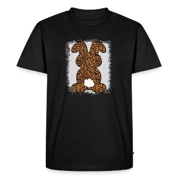 Tiger Pattern Rabbit Bleached Easter - Men's Premium Organic T-Shirt - black - Front - Nico (187cm)