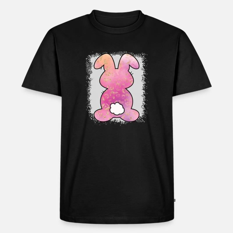 Leopard Print Bleached Easter - Men's Premium Organic T-Shirt - black