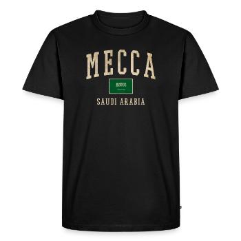 Emblème rétro saoudien de La Mecque - T-shirt Premium bio Homme - noir - Devant - Nico (187cm)