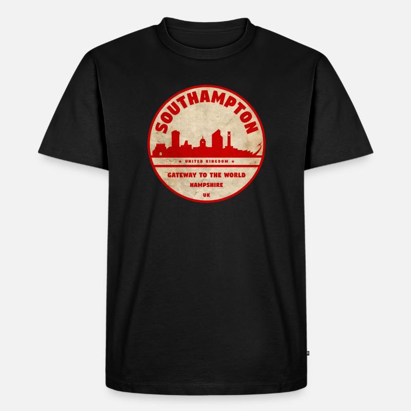 Southampton Skyline Abzeichen - Männer Premium Bio T-Shirt - Schwarz