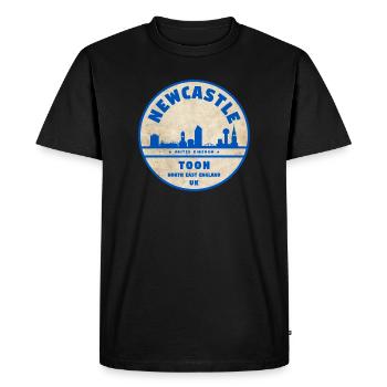 Insigne de la Skyline des Toons de Newcastle - T-shirt Premium bio Homme - noir - Devant - Nico (187cm)