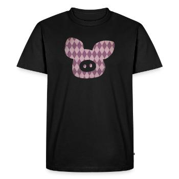 Tête de cochon Diamant Porte-bonheur Truie Porte-bonheur 2023 - T-shirt Premium bio Homme - noir - Devant - Nico (187cm)