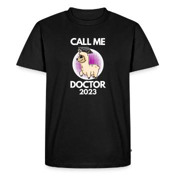 Thèse de doctorat Doctorat Doctorat 2023 Docteur - T-shirt Premium bio Homme - noir - Devant - Nico (187cm)