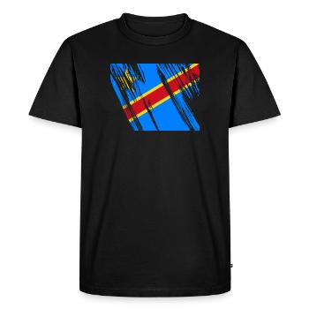 Drapeau du Congo - T-shirt Premium bio Homme - noir - Devant - Nico (187cm)